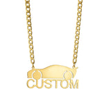 Personalized Name Necklace 5mm NK Chain Car Pendant Stainless Steel Women Choker