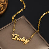 Custom Name Necklace for Women, Wave Chain