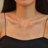 Custom Name Necklace for Women, Wave Chain