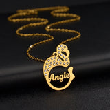 Dinosaur Name Necklace for Women, Stainless Steel Pendant