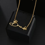 Personalized Name Necklace for Women Stainless Steel Pendant Choker