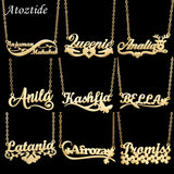 Personalized Name Necklace for Women Stainless Steel Butterfly Pendant