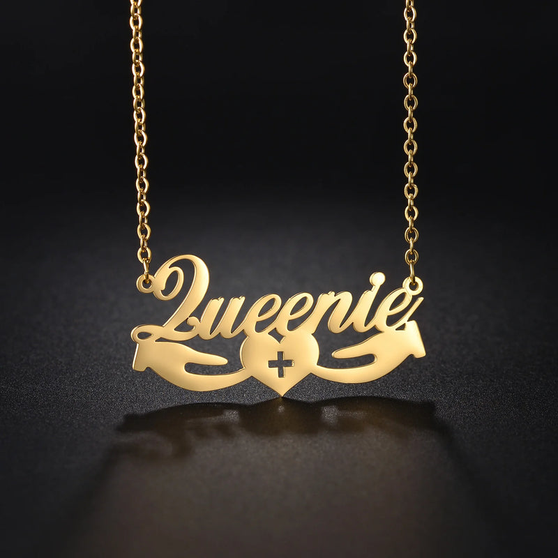 Personalized Name Necklace for Women Stainless Steel Butterfly Pendant