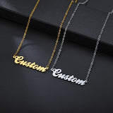 Atoztide Name Necklace for Women Stainless Steel Font Pendant Choker Link Chain