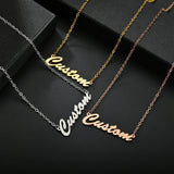 Atoztide Name Necklace for Women Stainless Steel Font Pendant Choker Link Chain