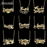 Atoztide Personalized Names Necklace Stainless Steel for Women Christmas Gift