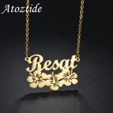 Atoztide Custom Flower Name Necklace for Women