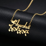 Atoztide Custom Flower Name Necklace for Women