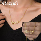 Atoztide Star Heart Name Necklace for Women