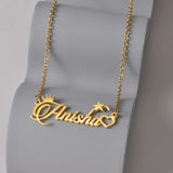 Atoztide Star Heart Name Necklace for Women