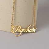 Atoztide Star Heart Name Necklace for Women