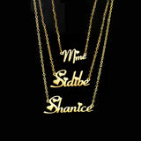Atoztide 3 Layer Personalized Names Pendant Necklace for Men Women