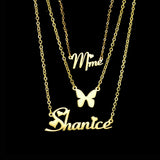 Atoztide 3 Layer Personalized Names Pendant Necklace for Men Women
