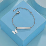 Personalized Engrave Baby Name Heart Bracelet Stainless Steel Women Kid Gift