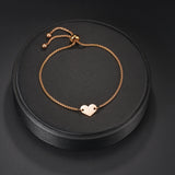 Personalized Engrave Heart Name Date Bracelet Stainless Steel Chain Bangle