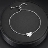 Personalized Engrave Heart Name Date Bracelet Stainless Steel Chain Bangle