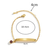 Customized Engrave Name Date Birthstone Bar Bracelet for Women