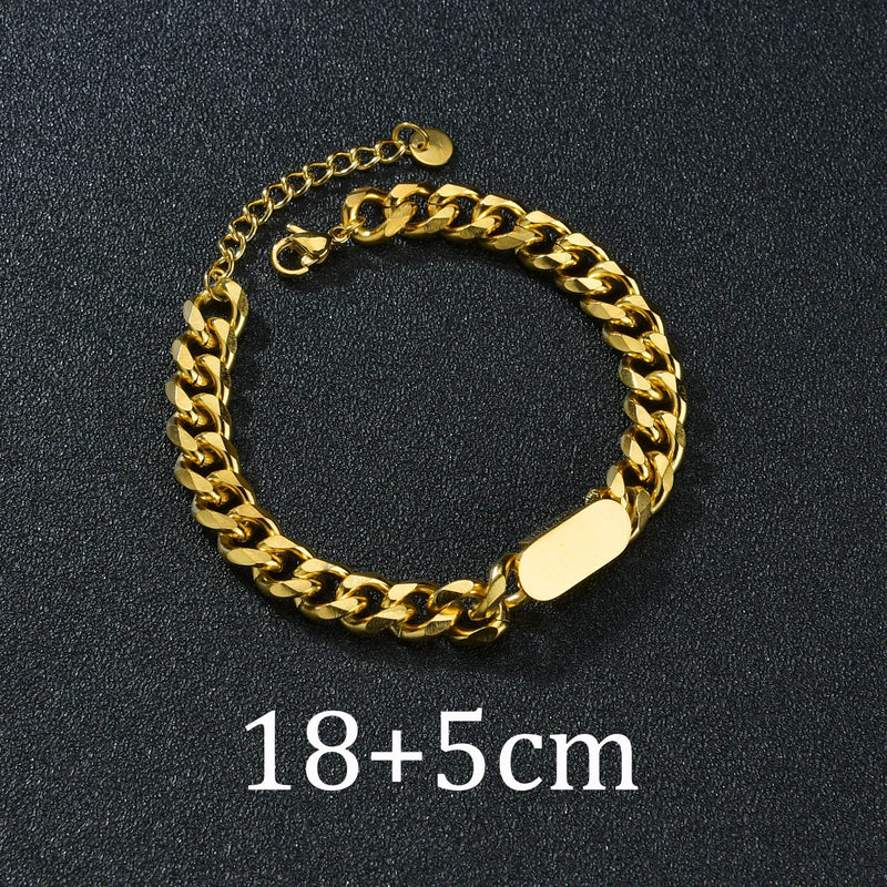Atoztide Personalized Engrave Date Bracelet Set Adjustable Link Chain