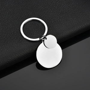 Personalized Engrave Name Date Keychains Stainless Steel Mother Kids Keyring