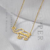 Atoztide Personalized Elephant Necklace Stainless Steel Name Pendant
