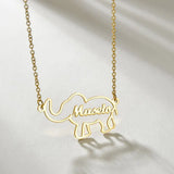 Atoztide Personalized Elephant Necklace Stainless Steel Name Pendant