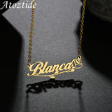 Custom Heart Name Necklace Stainless Steel Romantic Rose Pendant