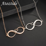 Personalized Infinity Heart Engrave Name Date Necklace Stainless Steel Gift