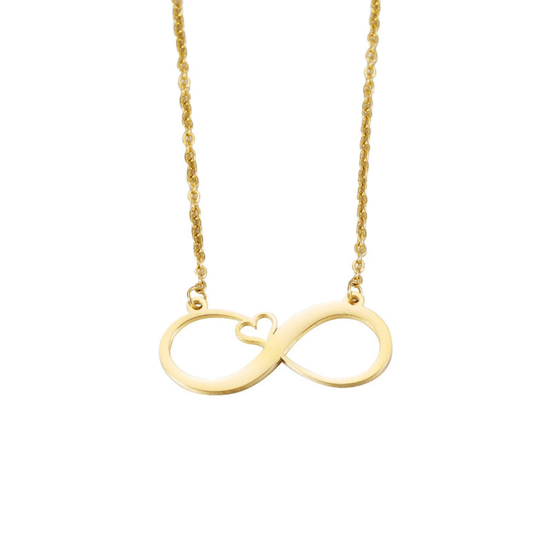 Personalized Infinity Heart Engrave Name Date Necklace Stainless Steel Gift