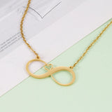 Personalized Infinity Heart Engrave Name Date Necklace Stainless Steel Gift
