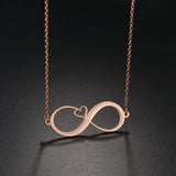 Personalized Infinity Heart Engrave Name Date Necklace Stainless Steel Gift