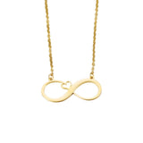 Personalized Infinity Heart Engrave Name Date Necklace Stainless Steel Gift