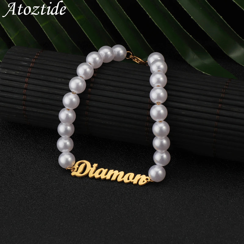 Custom Name Letter Bracelet for Women Stainless Steel