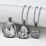 Atoztide Personalized Round Engrave Name Necklace Stainless Steel