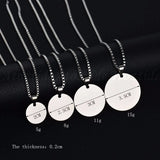 Atoztide Personalized Round Engrave Name Necklace Stainless Steel