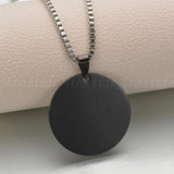Atoztide Personalized Round Engrave Name Necklace Stainless Steel