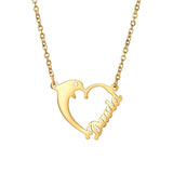 Custom Name Necklace Dolphin Heart Pendant Chain Jewelry
