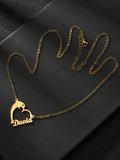 Custom Name Necklace Dolphin Heart Pendant Chain Jewelry