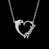 Custom Name Necklace Dolphin Heart Pendant Chain Jewelry