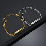 Atoztide Punk Custom Engraved Bracelet Stainless Steel Men Women