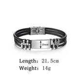 Custom Engrave Name Date Bracelet Stainless Steel - Punk Style