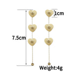 Heart Flower Drop Earrings Stainless Steel Round Bead Stud Earring