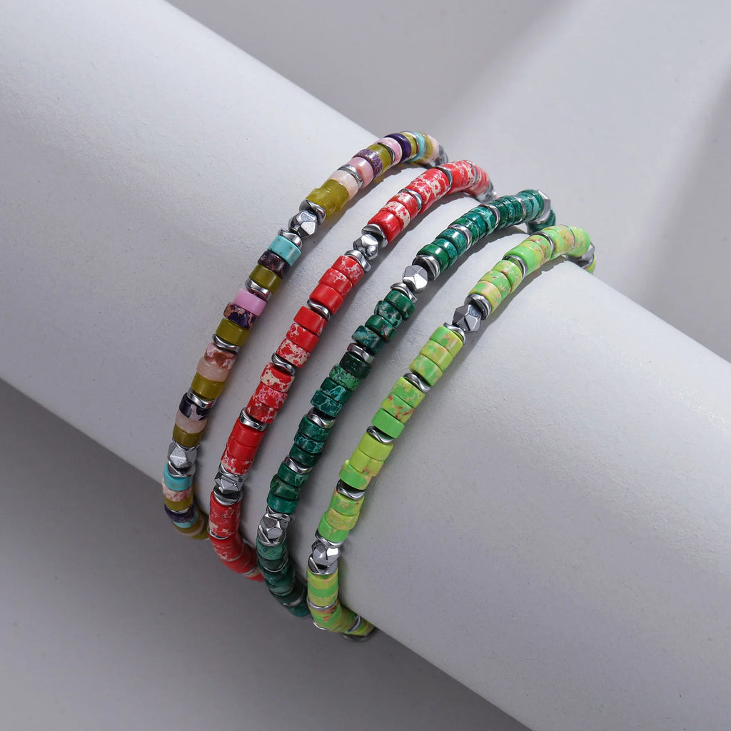 Colorful Beaded Chain Star Bracelet for Women Girls