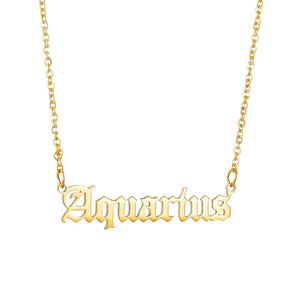 Atoztide Stainless Steel Zodiac Sign Necklace 12 Constellations Pendant