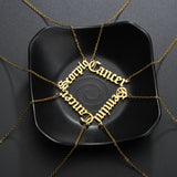 Atoztide Stainless Steel Zodiac Sign Necklace 12 Constellations Pendant