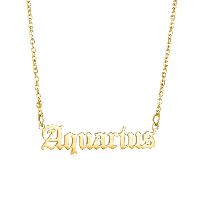 Atoztide Stainless Steel Zodiac Sign Necklace 12 Constellations Pendant