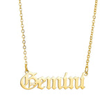 Atoztide Stainless Steel Zodiac Sign Necklace 12 Constellations Pendant