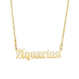 Atoztide Stainless Steel Zodiac Sign Necklace 12 Constellations Pendant