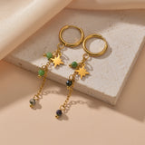 Beaded Star Drop Earrings Stainless Steel Irregular Stud Earrings