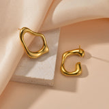 Beaded Star Drop Earrings Stainless Steel Irregular Stud Earrings