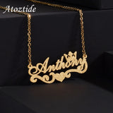 Personalized Frosted Name Letter Necklace with Crown Zircon Pendant for Women